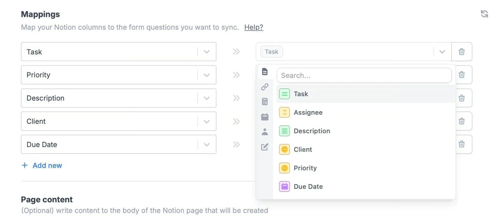 Fillout native Notion, Airtable, and Supabase database integrations