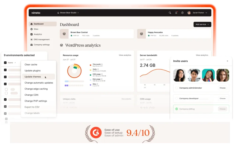 MyKinsta analytics, APM monitoring, and Application dashboard