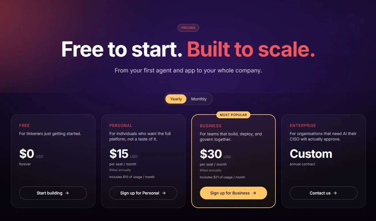 Devs.ai official pricing plans and included usage allowances