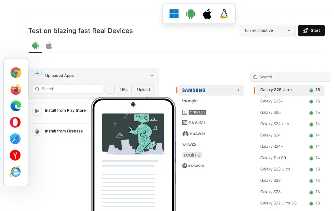 HyperExecute test grid and real device cloud execution